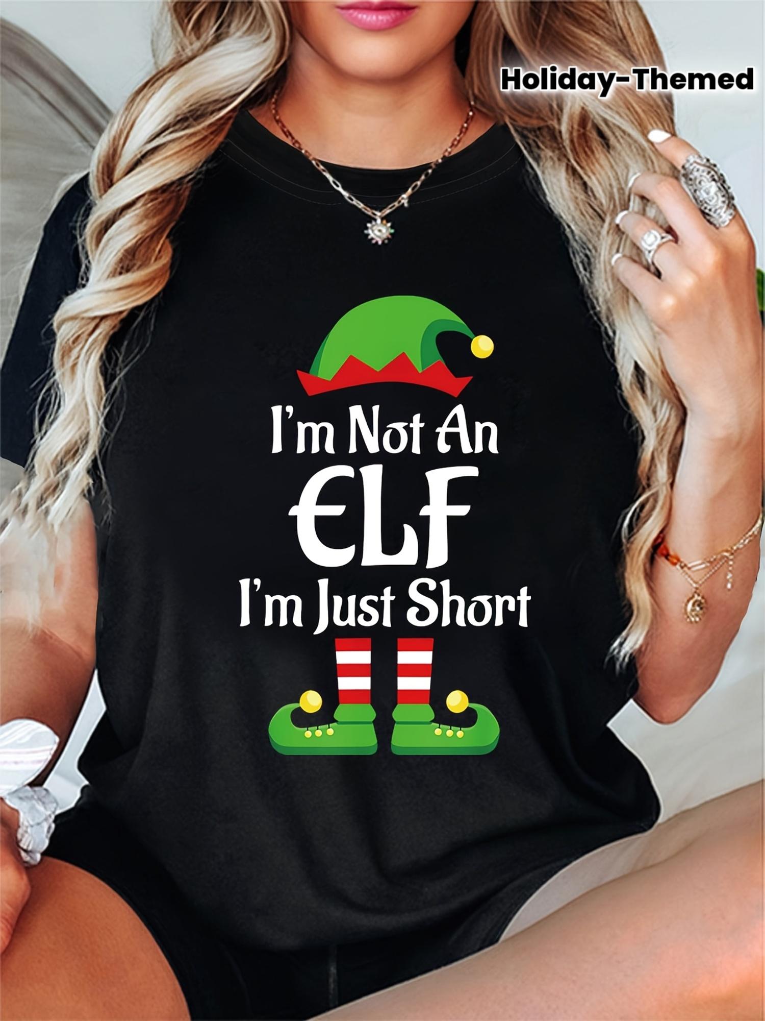 Ladies Holiday-Themed Casual Round-Neck T-Shirt with a Print Saying I M Not an ELF I M Just Short 5XL різнокольоровий
Ladies Holiday-Themed Casual Round-Neck T-Shirt with a Print Saying I M Not an ELF I M Just Short 5XL різнокольоровий