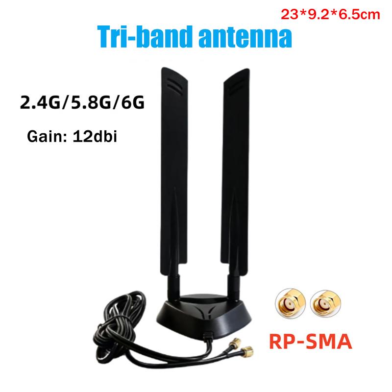Wifi6 Wifi7 2.4G/5.8G/6G Тридіапазонна Зовнішня Антена 12dBi Bluetooth Роутер Антена Rp-Sma Bluetooth Роутер Антена
Wifi6 Wifi7 2.4G/5.8G/6G Тридіапазонна Зовнішня Антена 12dBi Bluetooth Роутер Антена Rp-Sma Bluetooth Роутер Антена