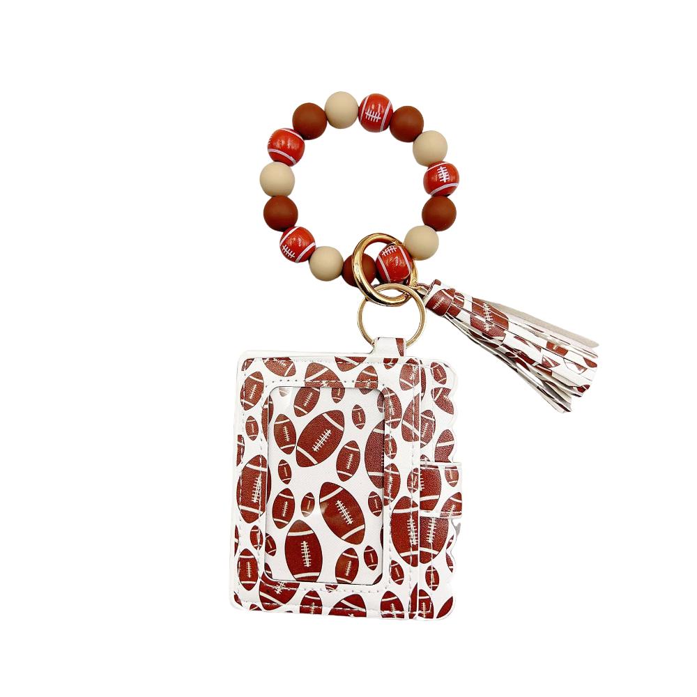 Silicone Sports Balls Bracelet Cute Tassel Lightweight Card Holder Keychain Wallet PU Leather Casual Beaded Bracelets Women
Silicone Sports Balls Bracelet Cute Tassel Lightweight Card Holder Keychain Wallet PU Leather Casual Beaded Bracelets Women