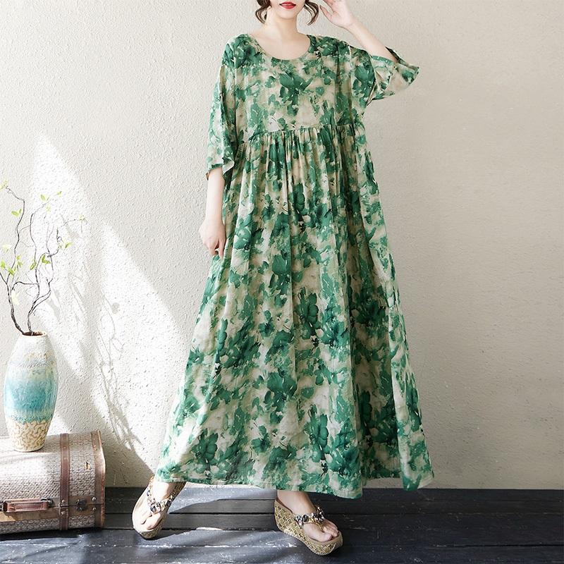 Новое хлопковое винтажное платье с цветочным принтом больших размеров с коротким рукавом для женщин, повседневное свободное длинное летнее платье
Новое хлопковое винтажное платье с цветочным принтом больших размеров с коротким рукавом для женщин, повседневное свободное длинное летнее платье