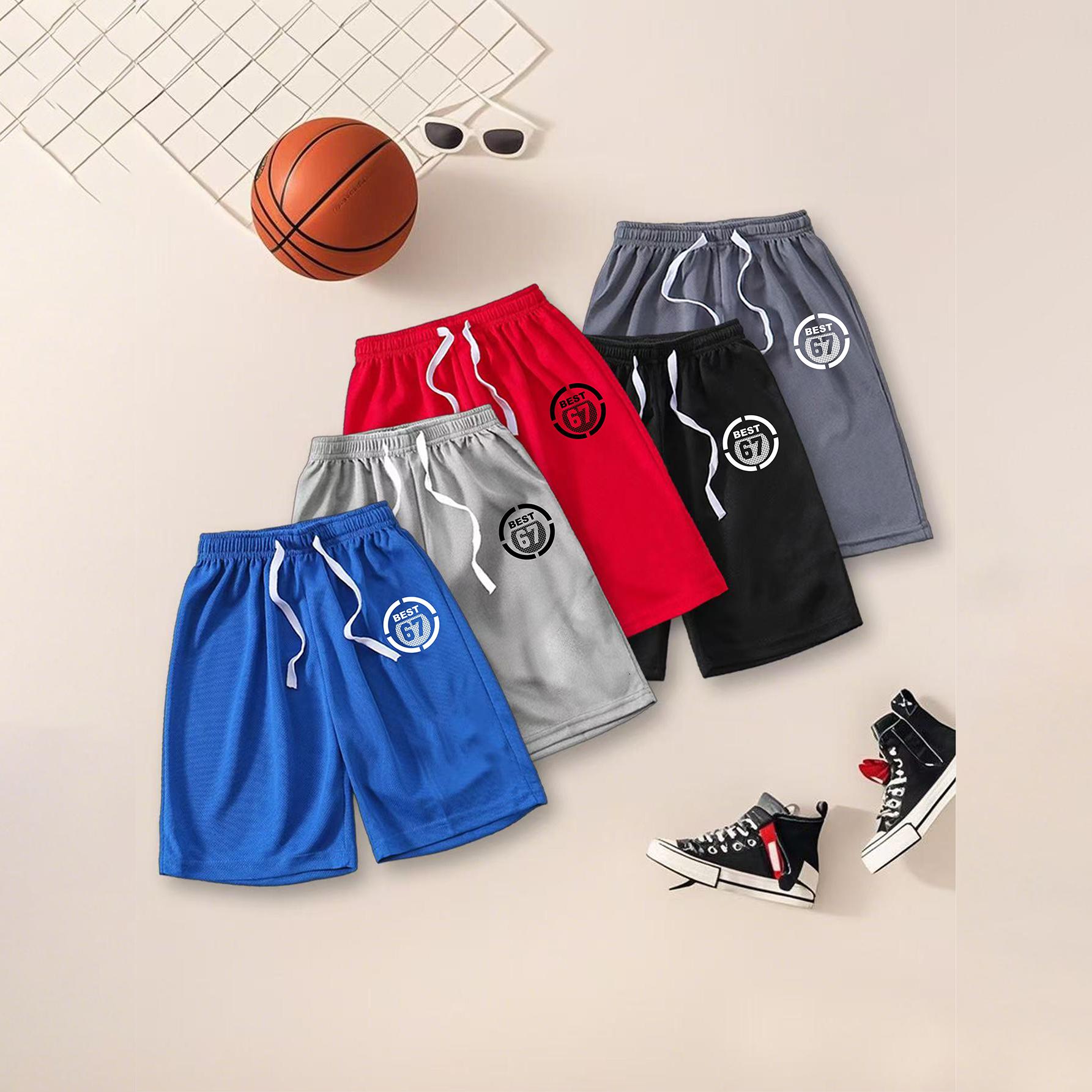 Boys Sports Shorts | Circular BEST 67 Number Text Logo Print | 5 Colors Elastic Waist 160 чорний/синій
Boys Sports Shorts | Circular BEST 67 Number Text Logo Print | 5 Colors Elastic Waist 160 чорний/синій