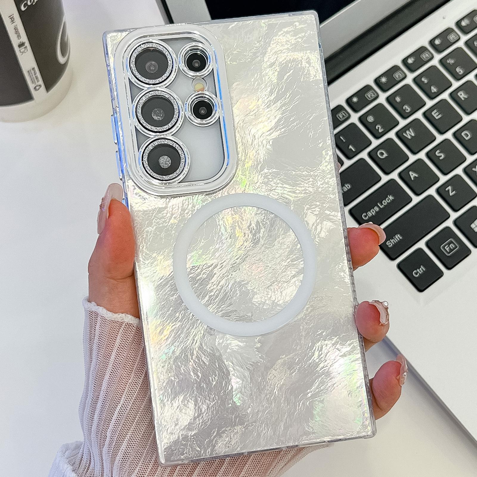 Для Samsung Galaxy S25 Ultra Magnetic Case IMD Hybrid Phone Cover со стеклянной пленкой для линз Foil Pattern/Silver
Для Samsung Galaxy S25 Ultra Magnetic Case IMD Hybrid Phone Cover со стеклянной пленкой для линз Foil Pattern/Silver