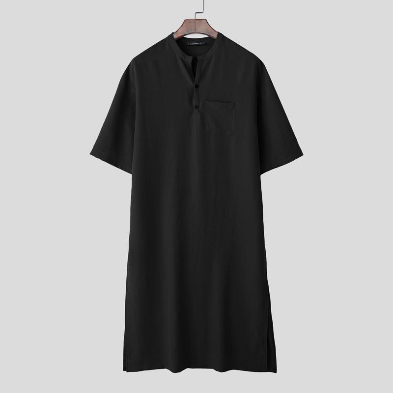 INCERUN Мужские Топы с коротким рукавом, на пуговицах, с вырезом, однотонные, повседневные, свободного кроя, длинные туники 4XL чёрный
INCERUN Мужские Топы с коротким рукавом, на пуговицах, с вырезом, однотонные, повседневные, свободного кроя, длинные туники 4XL чёрный