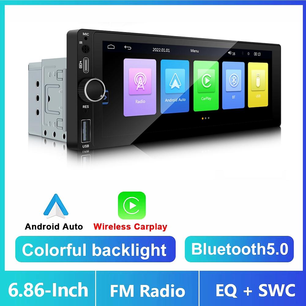 1 Din 6.86 Inch Car MP5 Player For Universal Wireless Carplay Android Auto EQ Car Radio BT FM Support TF/USB Radio Auto Player
1 Din 6.86 Inch Car MP5 Player For Universal Wireless Carplay Android Auto EQ Car Radio BT FM Support TF/USB Radio Auto Player