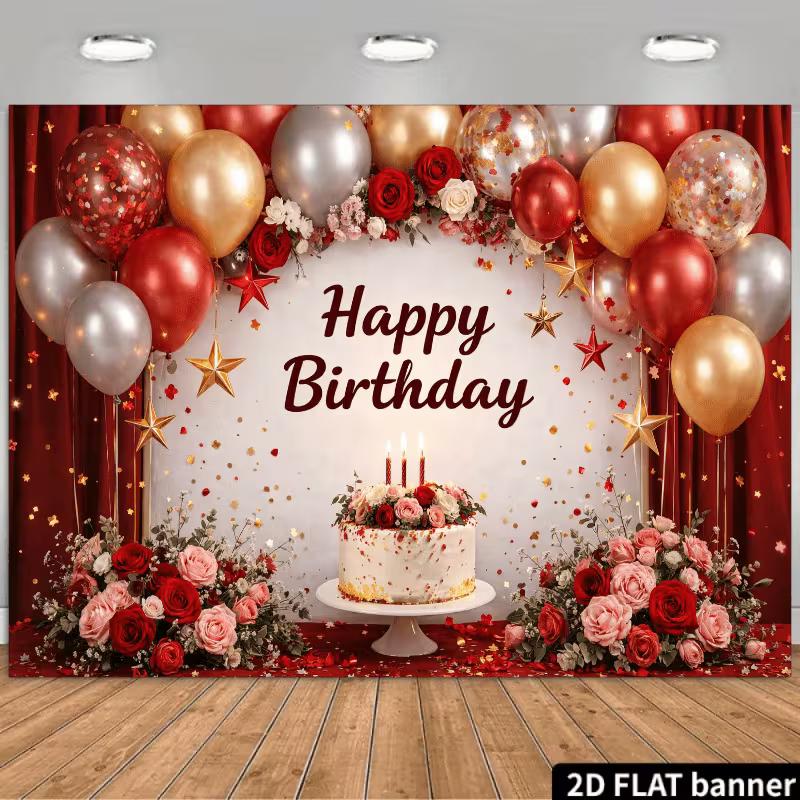 2D Red Gold Theme Happy Birthday Banner for Party Decor 47.2x31.5inch/120*80cm
2D Red Gold Theme Happy Birthday Banner for Party Decor 47.2x31.5inch/120*80cm