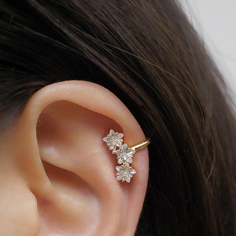 1PC New Fashion Star CZ Zircon Crystal Clip Earrings for Women No Piercing Gold Color Ear Cuff Statement Cartilage Earclips
1PC New Fashion Star CZ Zircon Crystal Clip Earrings for Women No Piercing Gold Color Ear Cuff Statement Cartilage Earclips