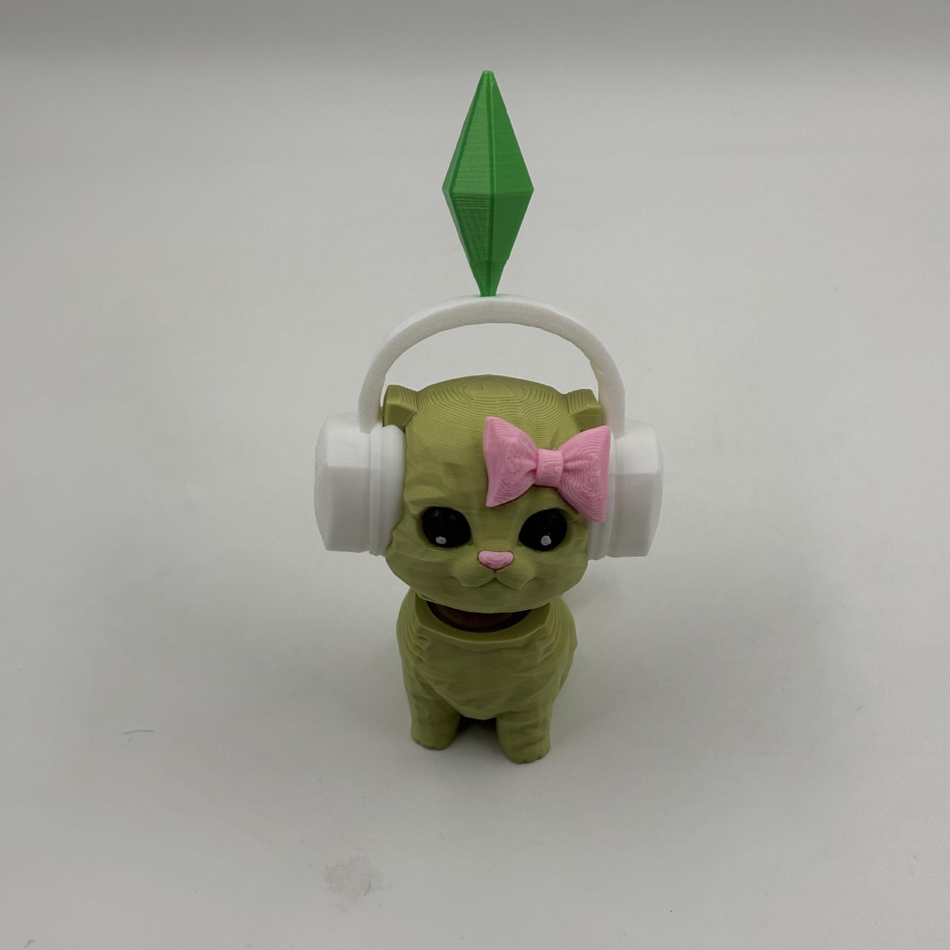 3D Printed Sim-S Cat Figurine With Headphones & Plumbob Decoration-Cute Geometric Kitten Statue,Home Table Decor,Kawaii Accents Present
3D Printed Sim-S Cat Figurine With Headphones & Plumbob Decoration-Cute Geometric Kitten Statue,Home Table Decor,Kawaii Accents Present