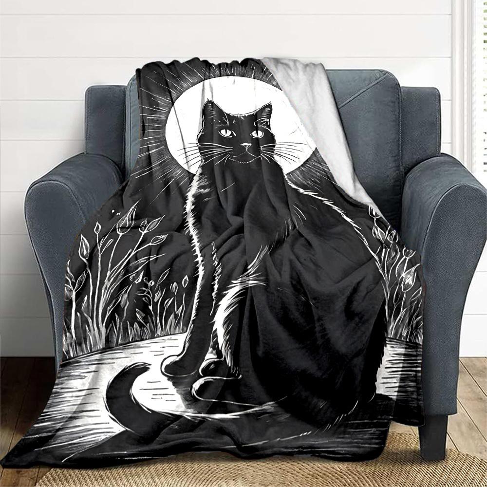 1pc Moonlit Cat Blanket - Lightweight Flannel Fleece with Digital Printing, Soft Warm for Sofa, Travel, Camping, Office yy251018319 75x90cm
1pc Moonlit Cat Blanket - Lightweight Flannel Fleece with Digital Printing, Soft Warm for Sofa, Travel, Camping, Office yy251018319 75x90cm