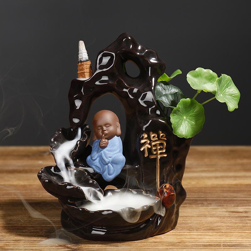 Creative The Lovely Little Monk Buddha Censer Backflow Incense Burner Holder for Living Room and Home Office Teahouse Home Decor синій
Creative The Lovely Little Monk Buddha Censer Backflow Incense Burner Holder for Living Room and Home Office Teahouse Home Decor синій