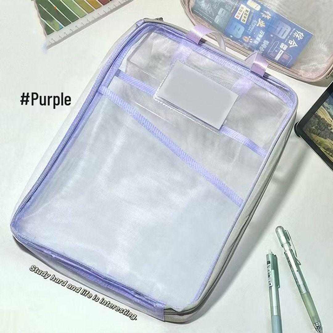 L-Shaped Transparent A4 Mesh Book Bag for Primary Students, Large Zip Opening, Handheld No Size
L-Shaped Transparent A4 Mesh Book Bag for Primary Students, Large Zip Opening, Handheld No Size
