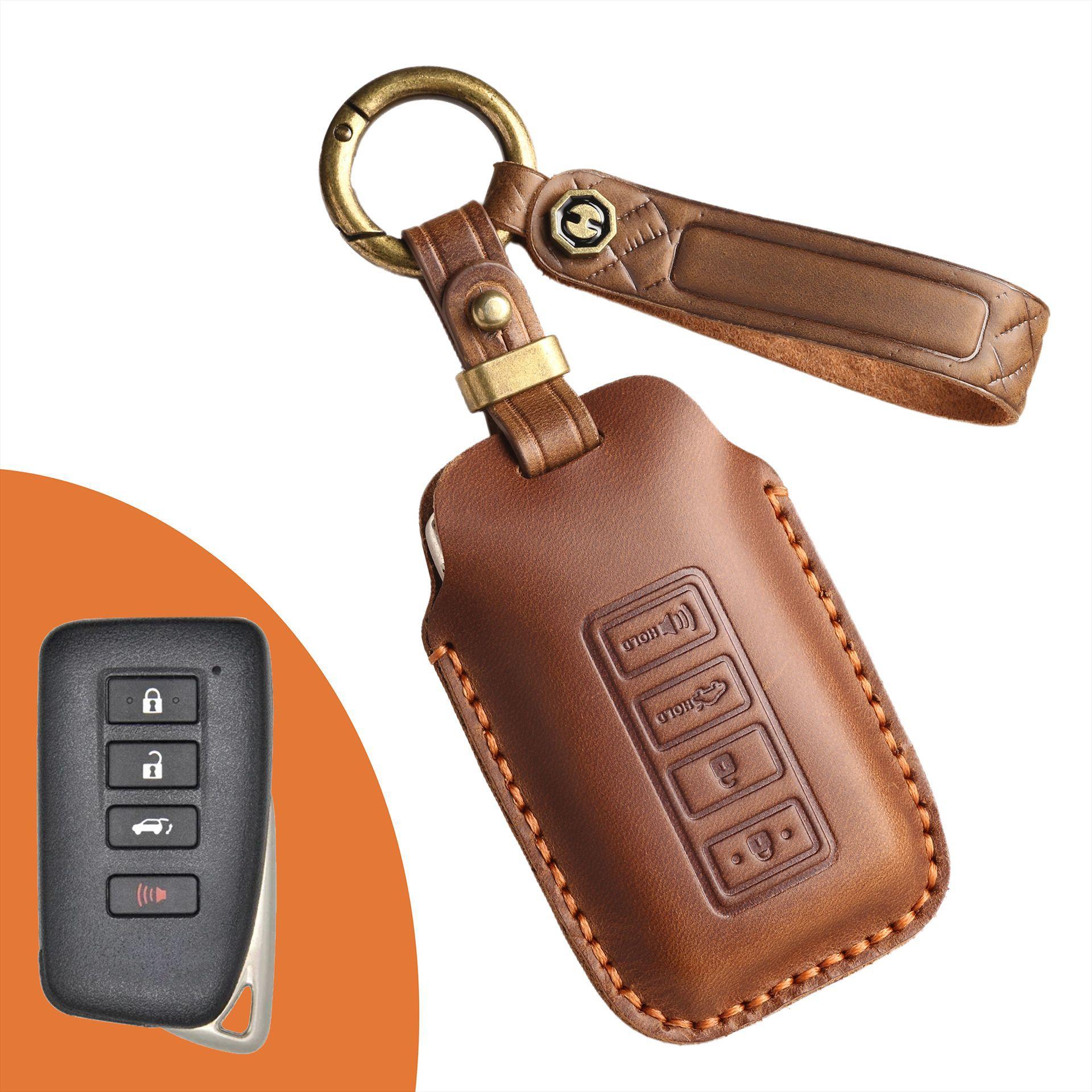 Retro key cover is suitable for old Lexus cars, handmade genuine leather key case ring.
Retro key cover is suitable for old Lexus cars, handmade genuine leather key case ring.