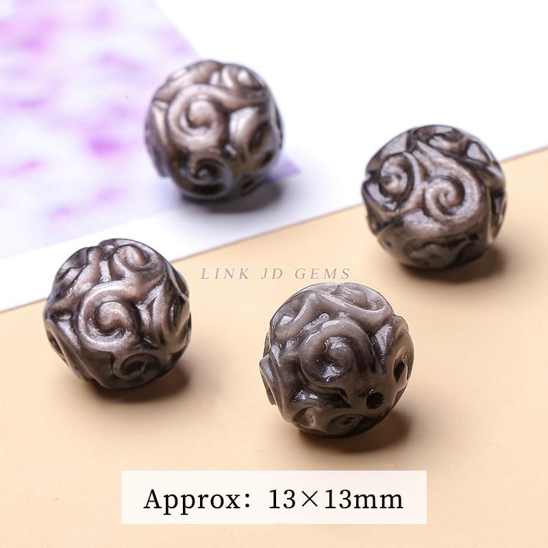 1 Pc Natural Silver Obsidian Flower Patterned Bead Fit Pendant Charms For Jewerly Making Diy Bracelet Necklace Accessory approx 13mm
1 Pc Natural Silver Obsidian Flower Patterned Bead Fit Pendant Charms For Jewerly Making Diy Bracelet Necklace Accessory approx 13mm