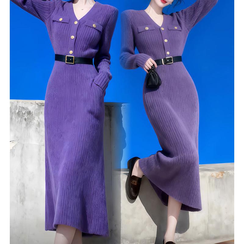 Korean Fashion Casual Purple V-Neck Knit Dress XL фиолетовый
Korean Fashion Casual Purple V-Neck Knit Dress XL фиолетовый