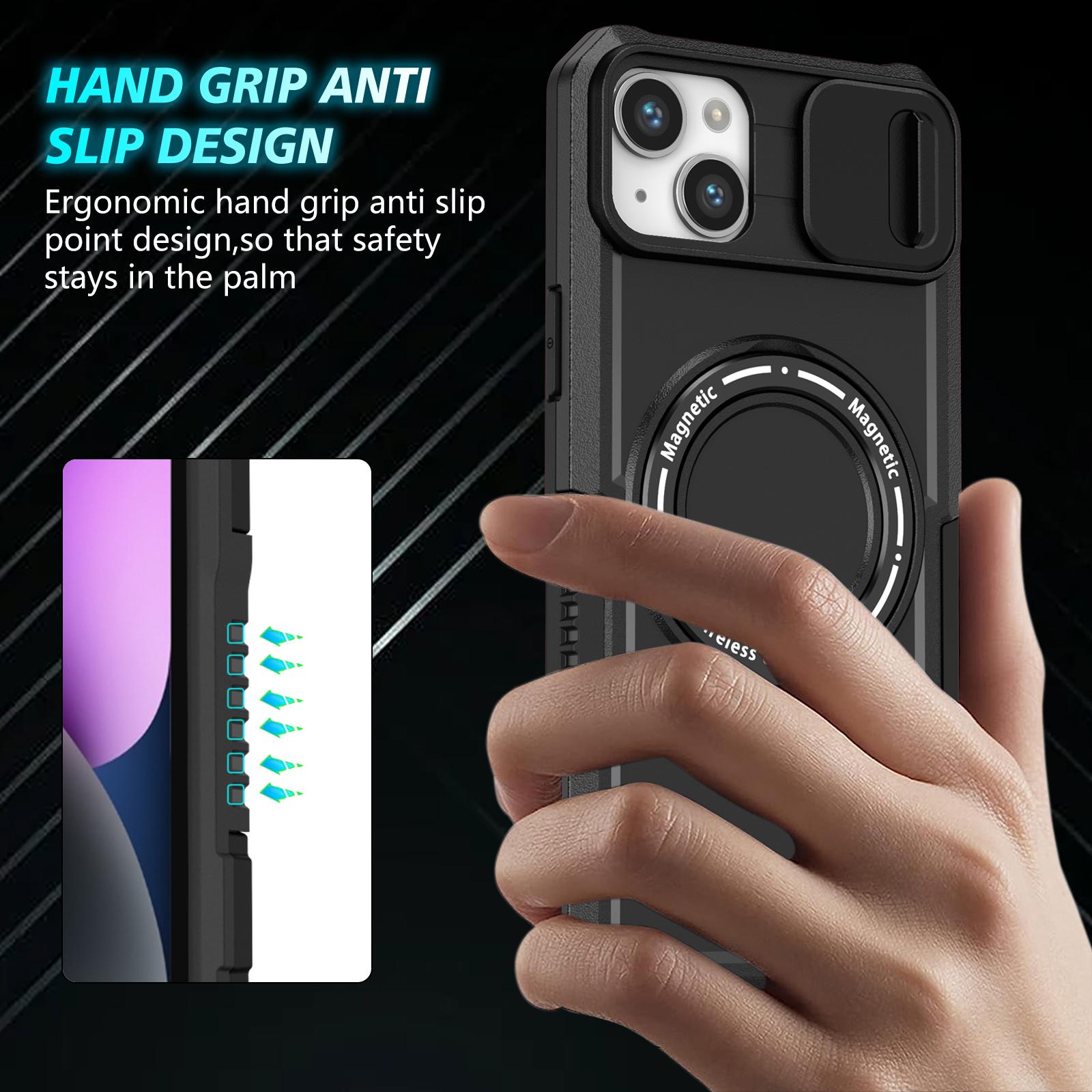 PC+TPU Phone Case for iPhone 15 Compatible with MagSafe Kickstand Cover with Sliding Lens Guard Black
PC+TPU Phone Case for iPhone 15 Compatible with MagSafe Kickstand Cover with Sliding Lens Guard Black