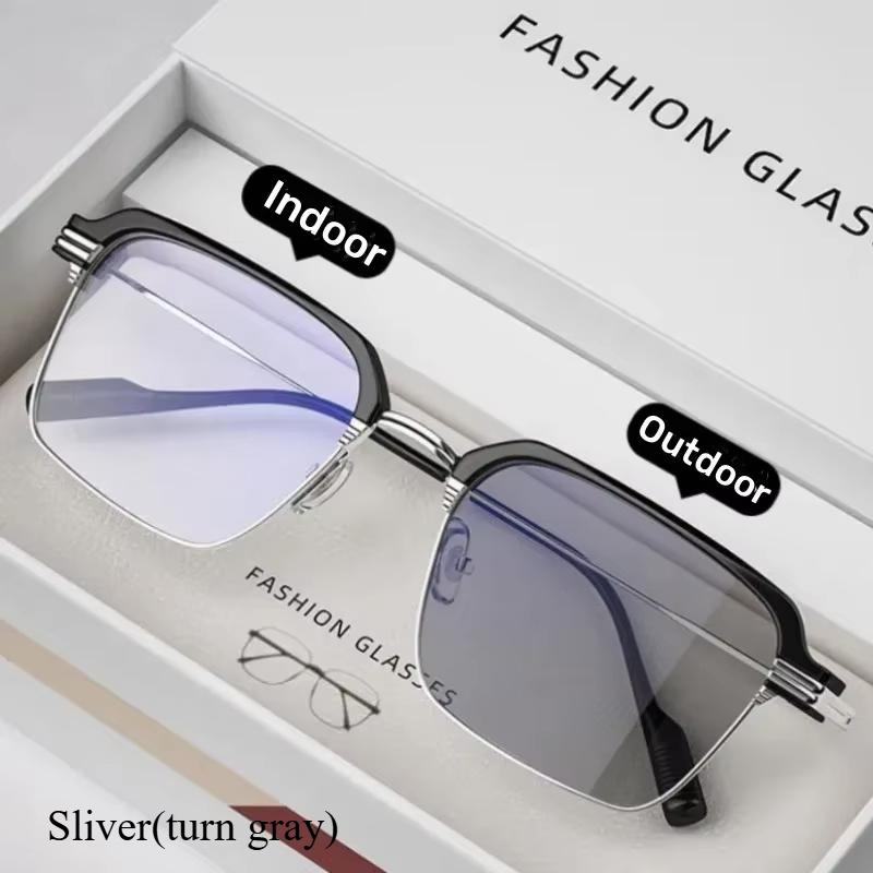 Мужские деловые фотохромные очки для близорукости, анти-синий свет, изменяющий цвет очков для близорукости, интеллектуальные очки для близорукости -3.0
Мужские деловые фотохромные очки для близорукости, анти-синий свет, изменяющий цвет очков для близорукости, интеллектуальные очки для близорукости -3.0