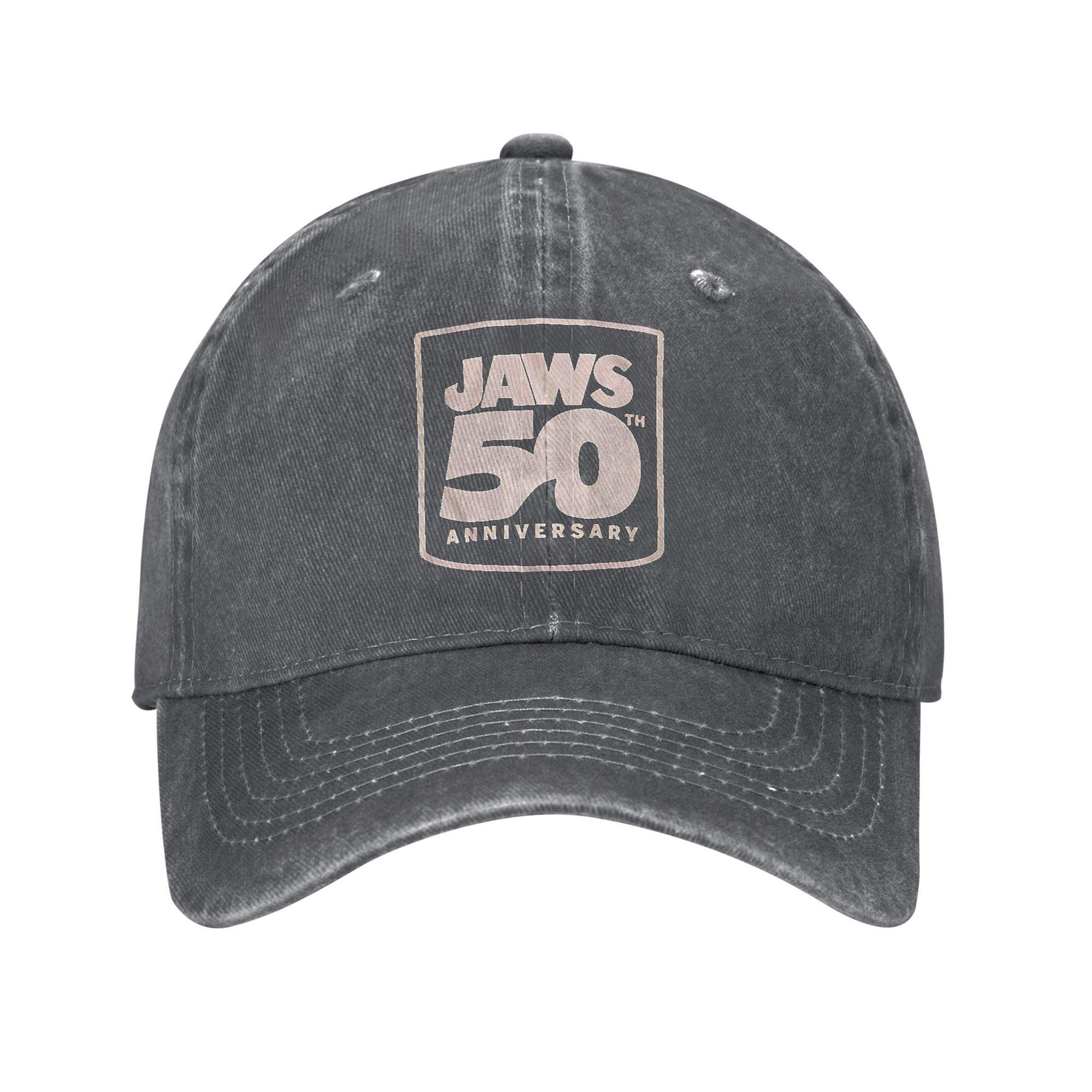 Jaws 50th Anniversary Iconic Movie Baseball Cap Distressed Denim Washed Shark Snapback Men Women Seasons Travel Hats
Jaws 50th Anniversary Iconic Movie Baseball Cap Distressed Denim Washed Shark Snapback Men Women Seasons Travel Hats