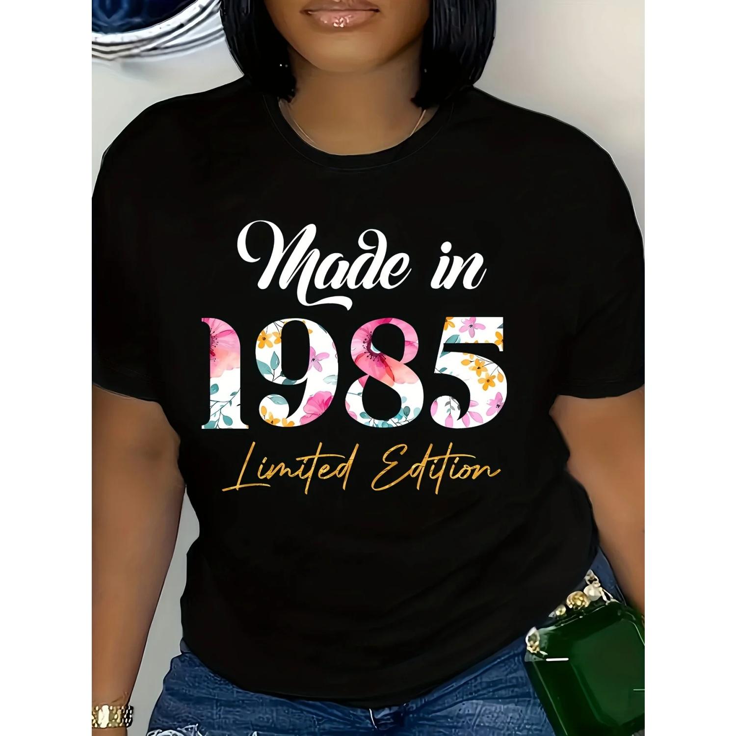 1985 Print Crew Neck T-shirt, Short Sleeve Casual Top For Spring & Summer, Women s Clothing S чёрный
1985 Print Crew Neck T-shirt, Short Sleeve Casual Top For Spring & Summer, Women s Clothing S чёрный