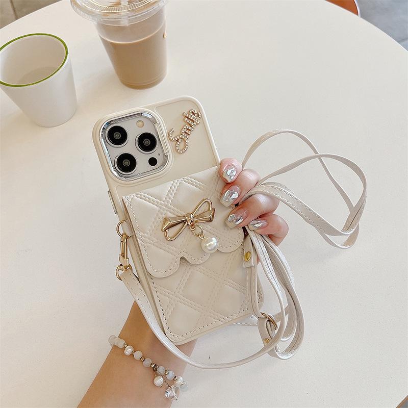 Bow Pearl Wallet Mobile Phone Case For Iphone17Promax Messenger Rope Rhinestone English Apple 15 Women iPhone 17Promax
Bow Pearl Wallet Mobile Phone Case For Iphone17Promax Messenger Rope Rhinestone English Apple 15 Women iPhone 17Promax