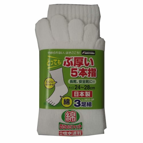 Fukutoku Sangyo Очень толстые носки с пятью пальцами, Белые, Прибл.. 26 x 11 x 5 см, 2832-3P, Упаковка из 3 штук
Fukutoku Sangyo Очень толстые носки с пятью пальцами, Белые, Прибл.. 26 x 11 x 5 см, 2832-3P, Упаковка из 3 штук