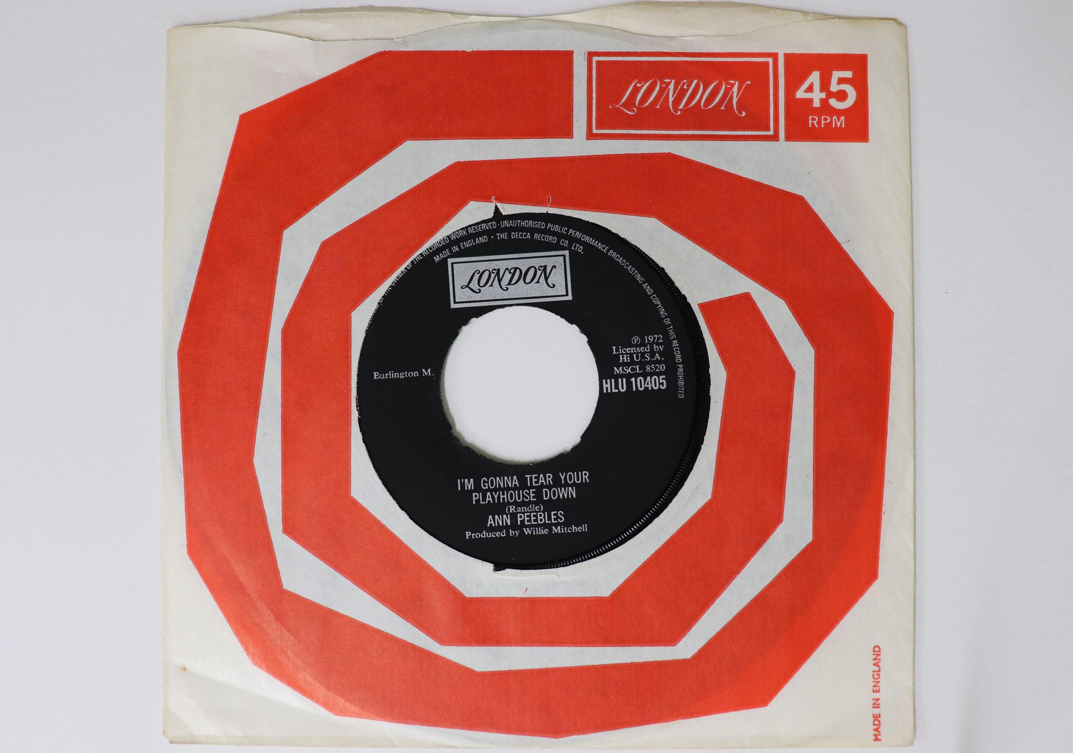 7inch Record ANN PEEBLES Im Gonna Tear Your Playhouse Down HLU10405 LONDON 1973 UK SoulFunk Used
7inch Record ANN PEEBLES Im Gonna Tear Your Playhouse Down HLU10405 LONDON 1973 UK SoulFunk Used