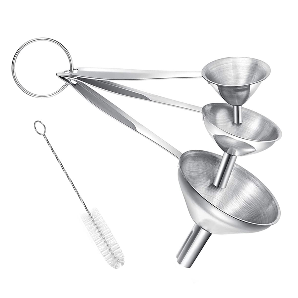 Small Funnels for Filling Bottles, 3 Pcs Stainless Steel Kitchen Funnel Set with Long Handle, Easy Cleaning with a Brush
Small Funnels for Filling Bottles, 3 Pcs Stainless Steel Kitchen Funnel Set with Long Handle, Easy Cleaning with a Brush