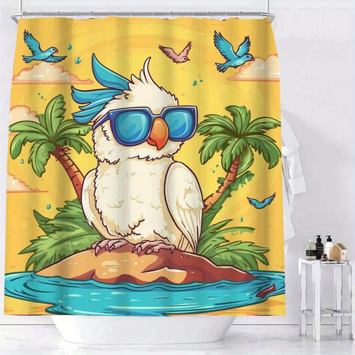 1Pc Tropical Cartoon Bird Shower Curtain - 72 X72 , & Machine Washable Polyester, With 12 Hooks, Fun Bathroom Decor For Bathtub W60H190(CM)-1 Pcs
1Pc Tropical Cartoon Bird Shower Curtain - 72 X72 , & Machine Washable Polyester, With 12 Hooks, Fun Bathroom Decor For Bathtub W60H190(CM)-1 Pcs