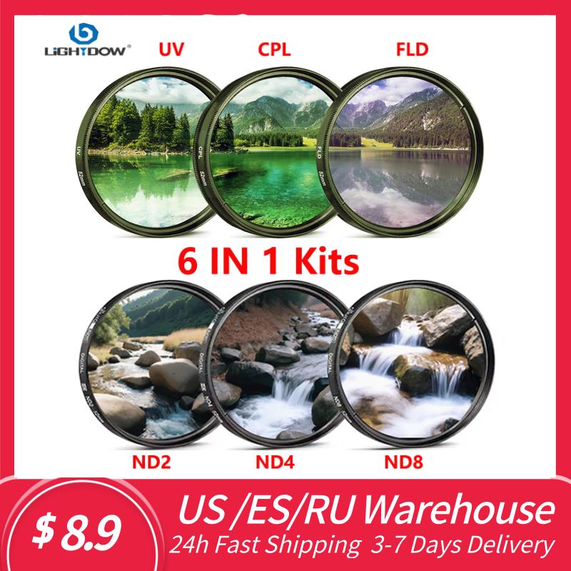 Lightdow UV+CPL+FLD+ND2 ND4 ND8 6pcs Sets Camera Lens Filter 49 52 55 58 62 67 72 77 82mm for Cannon Nikon Sony Camera Lens 67mm
Lightdow UV+CPL+FLD+ND2 ND4 ND8 6pcs Sets Camera Lens Filter 49 52 55 58 62 67 72 77 82mm for Cannon Nikon Sony Camera Lens 67mm