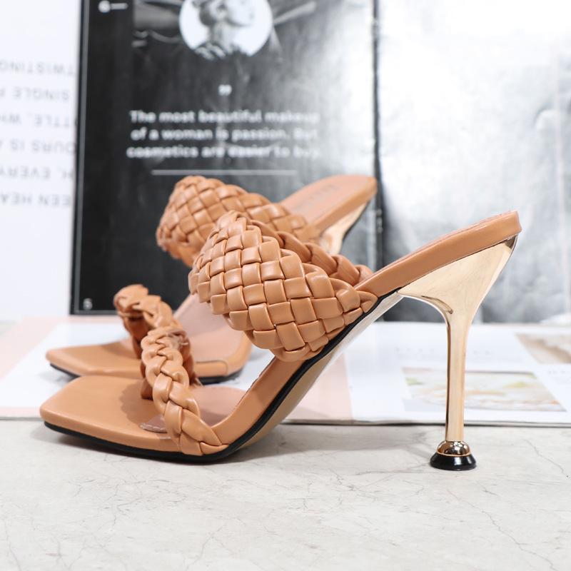 Elegant Women 10cm High Heels Summer Lady Weave Leather Stripper Slides Slippers Slip On Mules Fetish Stiletto Heels Shoes
Elegant Women 10cm High Heels Summer Lady Weave Leather Stripper Slides Slippers Slip On Mules Fetish Stiletto Heels Shoes
