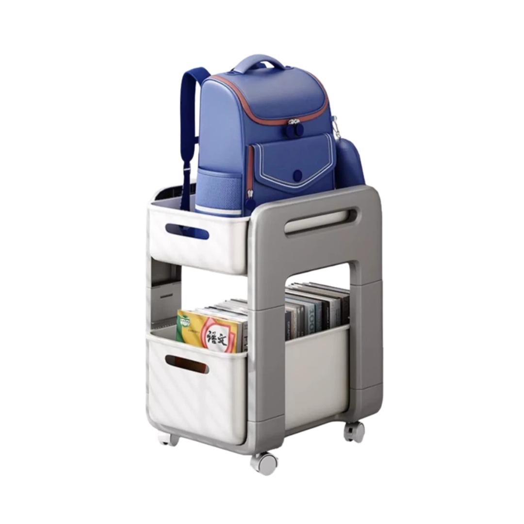 CADUKE Backpack Storage Rack, Movable Cart, Book Organizer, Under-Desk Wheeled Cabinet, Double-Layer, Grey-White сірий білий колір
CADUKE Backpack Storage Rack, Movable Cart, Book Organizer, Under-Desk Wheeled Cabinet, Double-Layer, Grey-White сірий білий колір