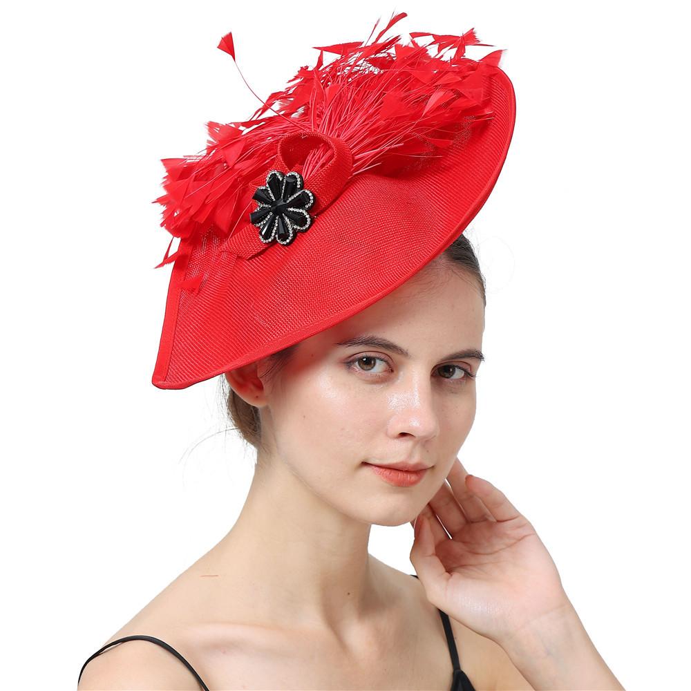New European And American Hemp Yarn Headgear Bridal Creative Hemp Yarn Feather Headband Top Hat Party Dance Hat червоний
New European And American Hemp Yarn Headgear Bridal Creative Hemp Yarn Feather Headband Top Hat Party Dance Hat червоний
