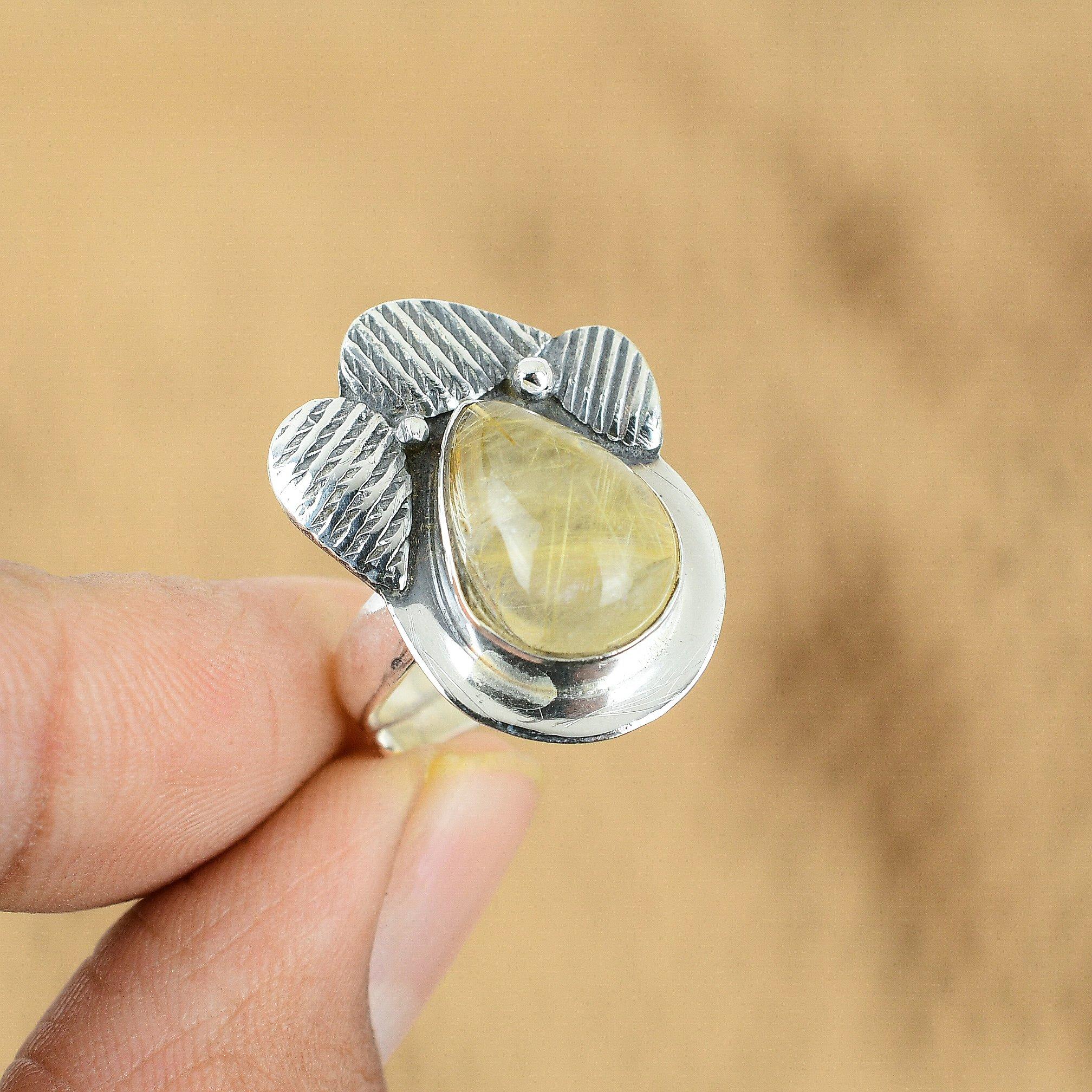 Mothers day Sale Sterling Silver Golden Rutile Gemstone Statement Ring Jewelry Yes
Mothers day Sale Sterling Silver Golden Rutile Gemstone Statement Ring Jewelry Yes
