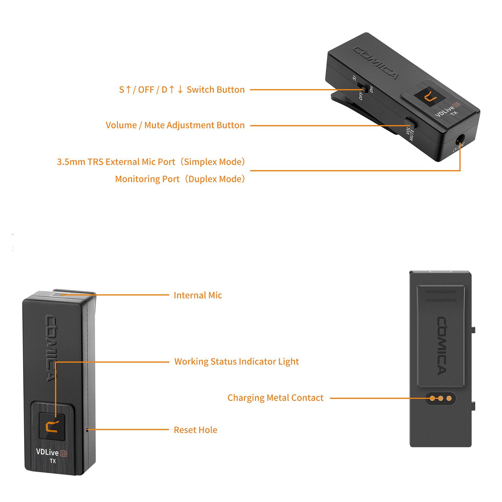 COMICA VDLive10 USB 2.4G Беспроводной USB-микрофон-передатчик-приемник с зарядкой через порт Type-C
COMICA VDLive10 USB 2.4G Беспроводной USB-микрофон-передатчик-приемник с зарядкой через порт Type-C
