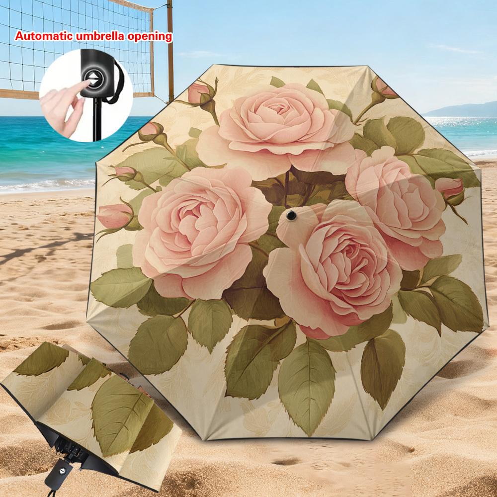 1pc s Pink Rose Automatic Umbrella - Self-Opening/ Closing, & Windproof-like 8-Rib Frame, Compact Portable Parasol for Beach, (as the picture,Iron&8K)
1pc s Pink Rose Automatic Umbrella - Self-Opening/ Closing, & Windproof-like 8-Rib Frame, Compact Portable Parasol for Beach, (as the picture,Iron&8K)