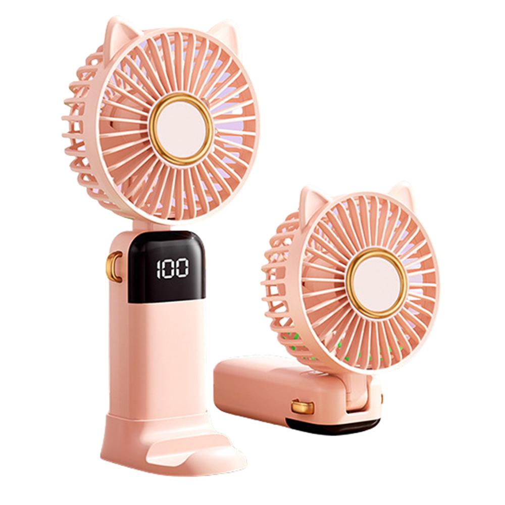 Cartoon Cat Summer Mini Handheld Fan Digital Display Folding Desk Fan with Lanyard Pink
Cartoon Cat Summer Mini Handheld Fan Digital Display Folding Desk Fan with Lanyard Pink