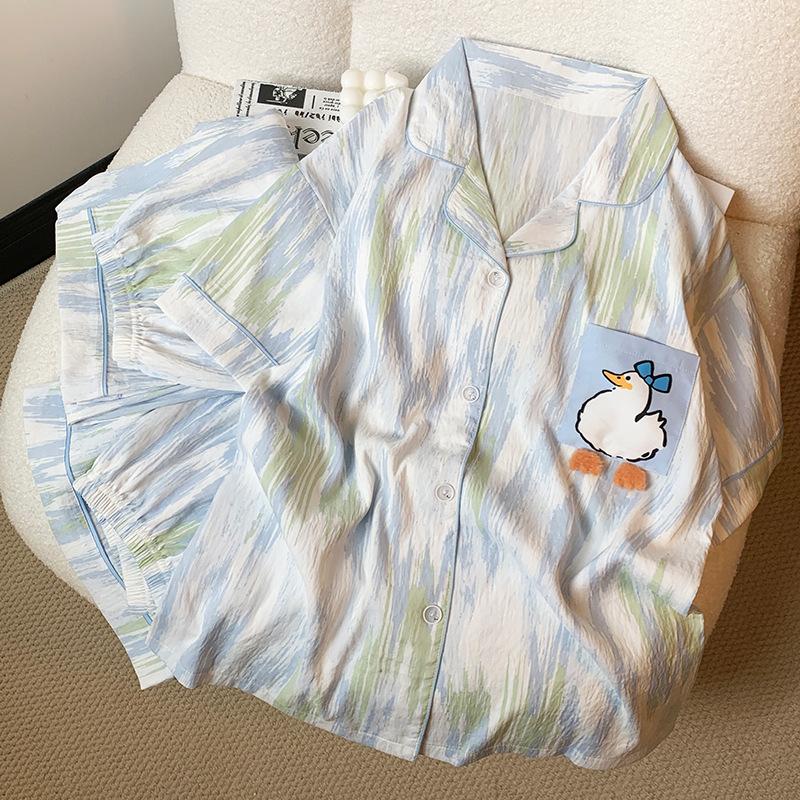 Пижама из облачного хлопка женская с коротким рукавом, комплект из трех предметов, сочетающая цвета, нерегулярная домашняя одежда M
Пижама из облачного хлопка женская с коротким рукавом, комплект из трех предметов, сочетающая цвета, нерегулярная домашняя одежда M