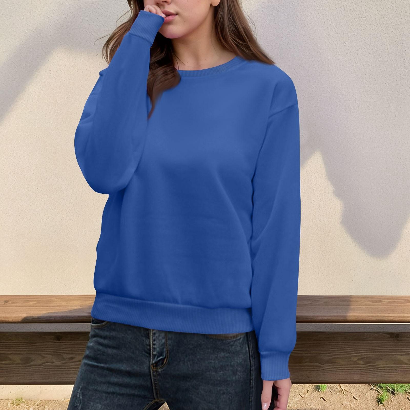Women s Casual Fashion Top Color Round Neck Long Sleeve Pullover Top XL синій
Women s Casual Fashion Top Color Round Neck Long Sleeve Pullover Top XL синій
