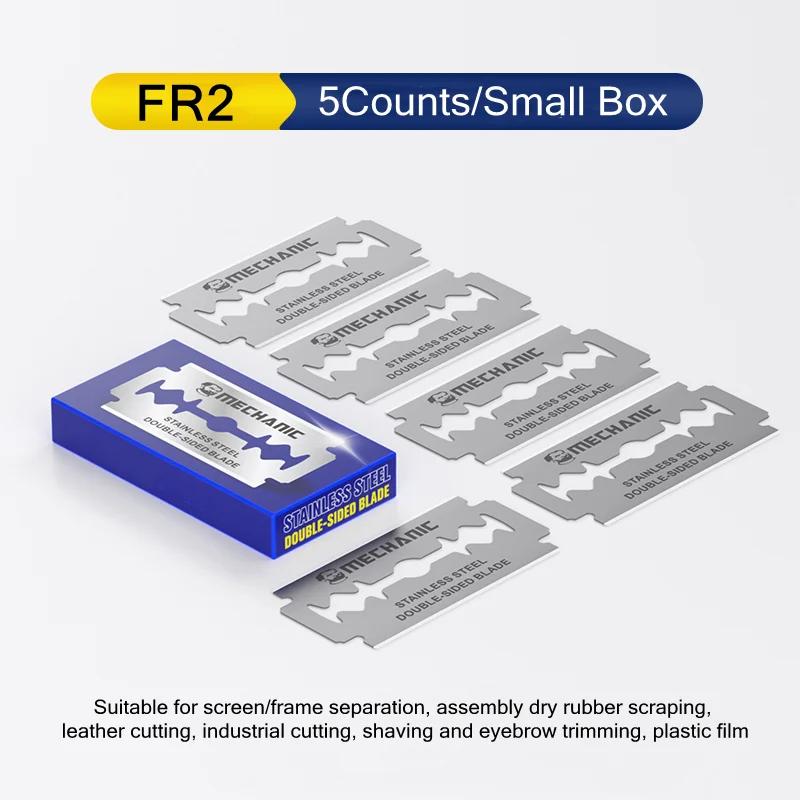 MECHANIC FR2 Stainless Steel Double-sided Blades for Mobile Phone LCD Screen OCA Glue Cleaning Removal Scraper Cutting Knife
MECHANIC FR2 Stainless Steel Double-sided Blades for Mobile Phone LCD Screen OCA Glue Cleaning Removal Scraper Cutting Knife