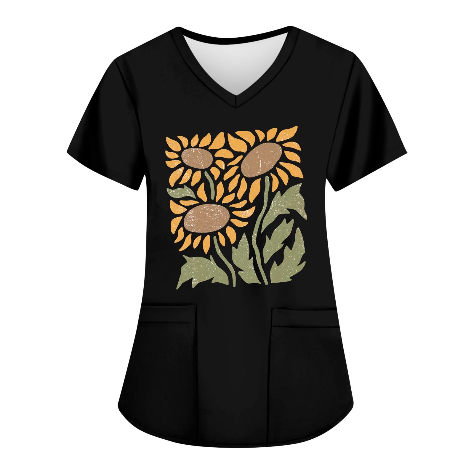 Женские модные топы с короткими рукавами и V-образным вырезом с принтом, рабочие футболки с карманами M чёрный
Женские модные топы с короткими рукавами и V-образным вырезом с принтом, рабочие футболки с карманами M чёрный