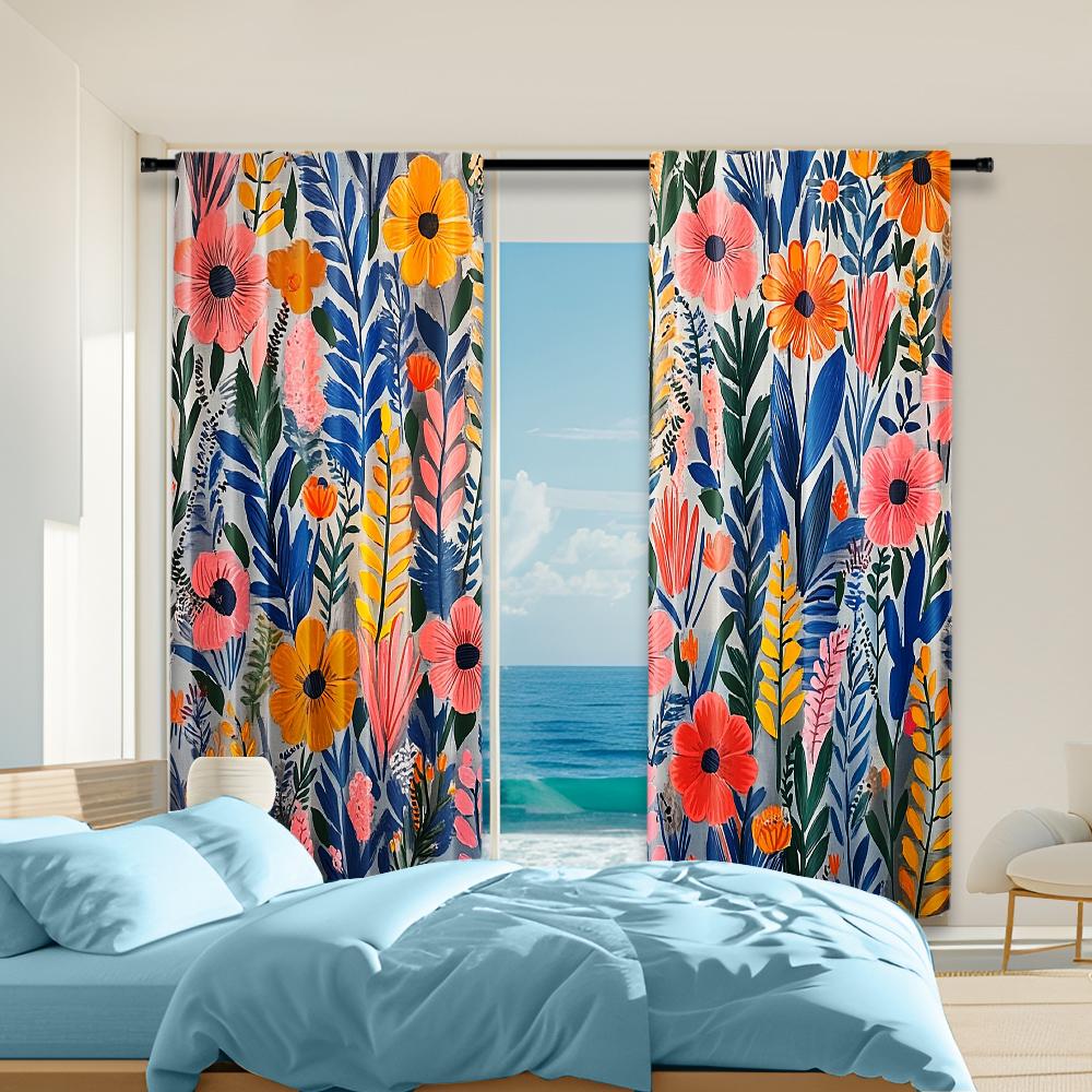 Versatile Polyester Transparent Curtains Home Decoration Colorful Floral Use Bedrooms Living Rooms Curtain Set Of 2 Made Washable Great Room Ready W100*H70(CM)-Rod Pocket&2PCS
Versatile Polyester Transparent Curtains Home Decoration Colorful Floral Use Bedrooms Living Rooms Curtain Set Of 2 Made Washable Great Room Ready W100*H70(CM)-Rod Pocket&2PCS