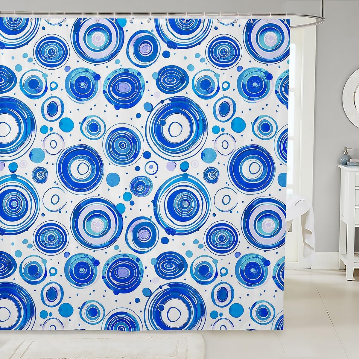 Abstract Shower Curtain Set - Geometric Circle Blue Bath Curtain,Art Boho Modern Vintage Spiral Swirl Round Bathroom Accessories W60H190(CM)-1 Pcs
Abstract Shower Curtain Set - Geometric Circle Blue Bath Curtain,Art Boho Modern Vintage Spiral Swirl Round Bathroom Accessories W60H190(CM)-1 Pcs