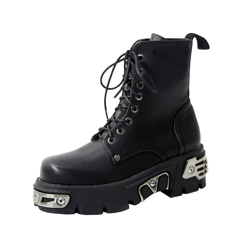 Fashion Retro Cross Strap Metal Decoration Motorcycle Boots European American Casual Unisex Punk Workwear Rock Thick Soled Short Boots 44
Fashion Retro Cross Strap Metal Decoration Motorcycle Boots European American Casual Unisex Punk Workwear Rock Thick Soled Short Boots 44