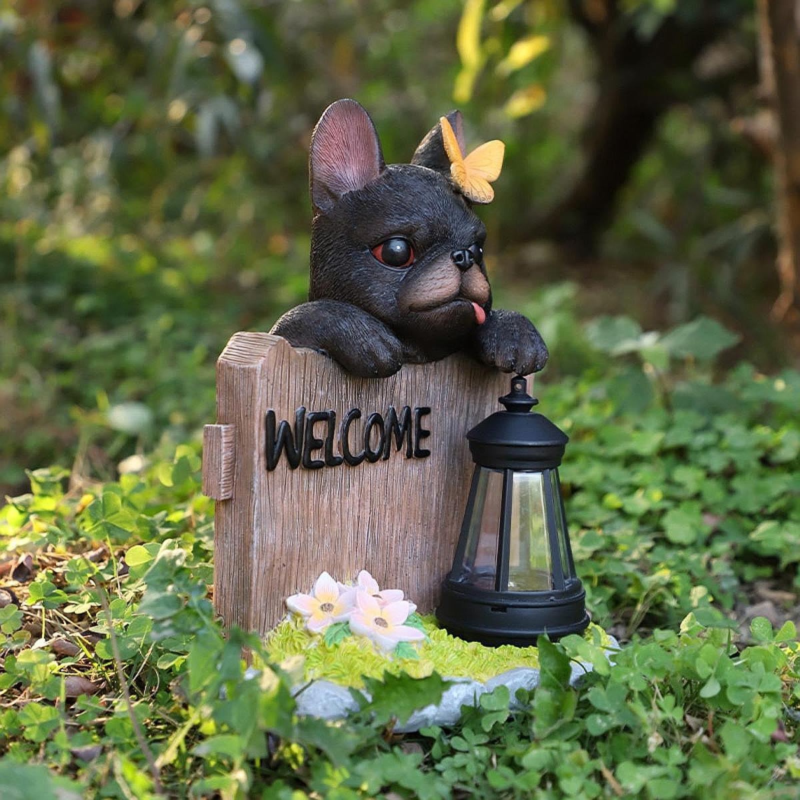 Animal Sculpture Art Decorating with Solar Lamp Hang on Wall Craft Statue Welcome Sign for Yard Courtyard Farmhouse Garden Path
Animal Sculpture Art Decorating with Solar Lamp Hang on Wall Craft Statue Welcome Sign for Yard Courtyard Farmhouse Garden Path