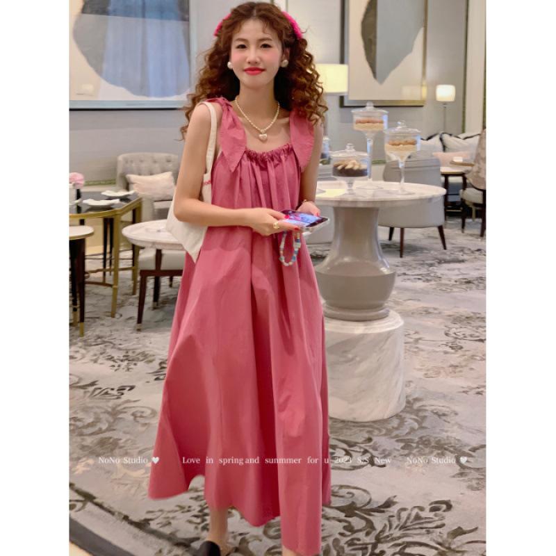 New holiday style lace-up suspender dress women s summer loose and thin A-shaped skirt blue medium and long skirt 2XL рожевий червоний колір
New holiday style lace-up suspender dress women s summer loose and thin A-shaped skirt blue medium and long skirt 2XL рожевий червоний колір
