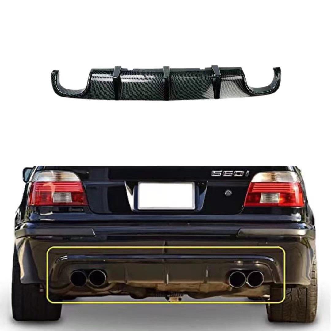 BMW 5 Series E39 Rear Lip Diffuser & Spoiler, 1995-2003, Gloss Black Carbon Fiber Pattern with Lights. E39 without Lights Rear Lip (Gloss Black)
BMW 5 Series E39 Rear Lip Diffuser & Spoiler, 1995-2003, Gloss Black Carbon Fiber Pattern with Lights. E39 without Lights Rear Lip (Gloss Black)