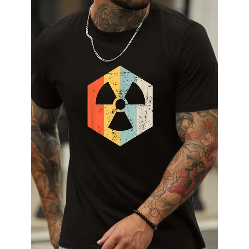 Mens heavyweight 100 pure cotton loose fit pattern Tshirt black retro vintage radiation symbol casual short sleeved 4XL
Mens heavyweight 100 pure cotton loose fit pattern Tshirt black retro vintage radiation symbol casual short sleeved 4XL