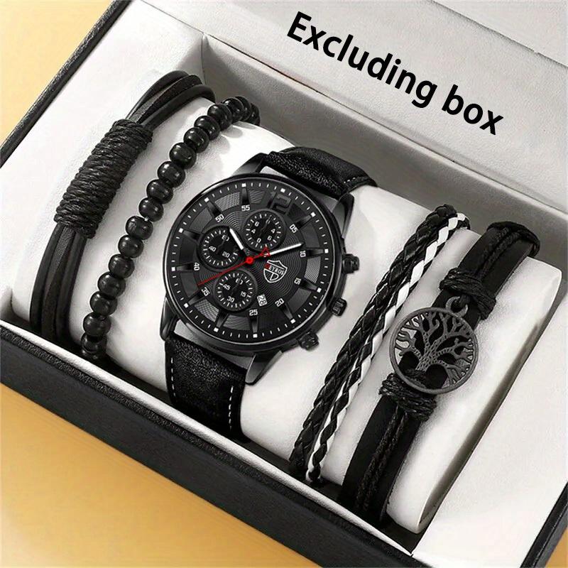 Набор из 5 предметов, мужские модные кварцевые часы, лучший бренд, роскошные мужские часы, спортивные мужские наручные часы с датой, браслет, набор для мужчин, подарок чёрный
Набор из 5 предметов, мужские модные кварцевые часы, лучший бренд, роскошные мужские часы, спортивные мужские наручные часы с датой, браслет, набор для мужчин, подарок чёрный