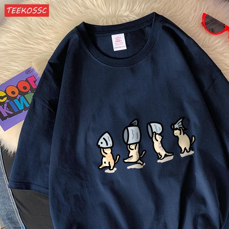 Four Little Cats Holding Fishcotton Women T-Shirts Cartoons Prints T Shirts Soft O-Neck Loose Short Sleeve Tops Summer Clothes 3XL
Four Little Cats Holding Fishcotton Women T-Shirts Cartoons Prints T Shirts Soft O-Neck Loose Short Sleeve Tops Summer Clothes 3XL