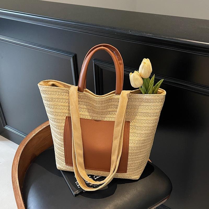 Woven big bag women s new high-end shoulder straw bag large capacity fashion commuter tote bag хаки
Woven big bag women s new high-end shoulder straw bag large capacity fashion commuter tote bag хаки