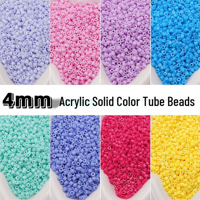 4mm Solid Acrylic Tube Beads for DIY Beading, Clothing Embroidery, and Hairpin Accessories 4mm, Hole ~1.5mm, 10g/pack, ~300 pcs
4mm Solid Acrylic Tube Beads for DIY Beading, Clothing Embroidery, and Hairpin Accessories 4mm, Hole ~1.5mm, 10g/pack, ~300 pcs