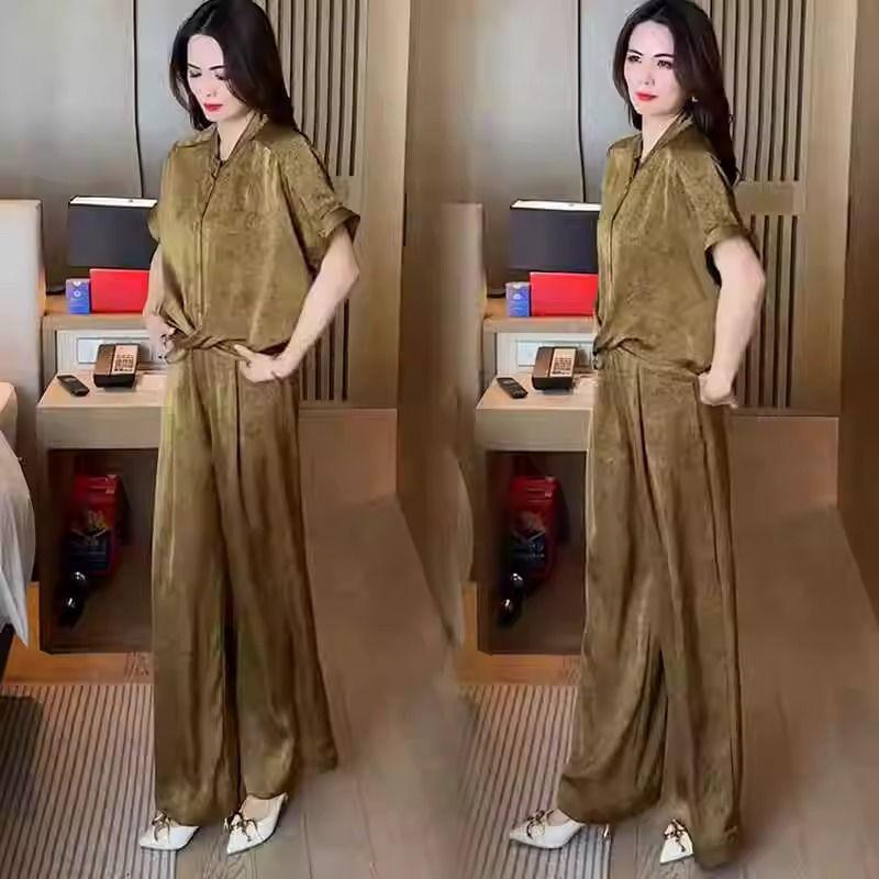 2025 Summer Loose Fit Tummy-Covering Set: Short Sleeve Shirt & Wide Leg Pants L (100-115 jin)
2025 Summer Loose Fit Tummy-Covering Set: Short Sleeve Shirt & Wide Leg Pants L (100-115 jin)
